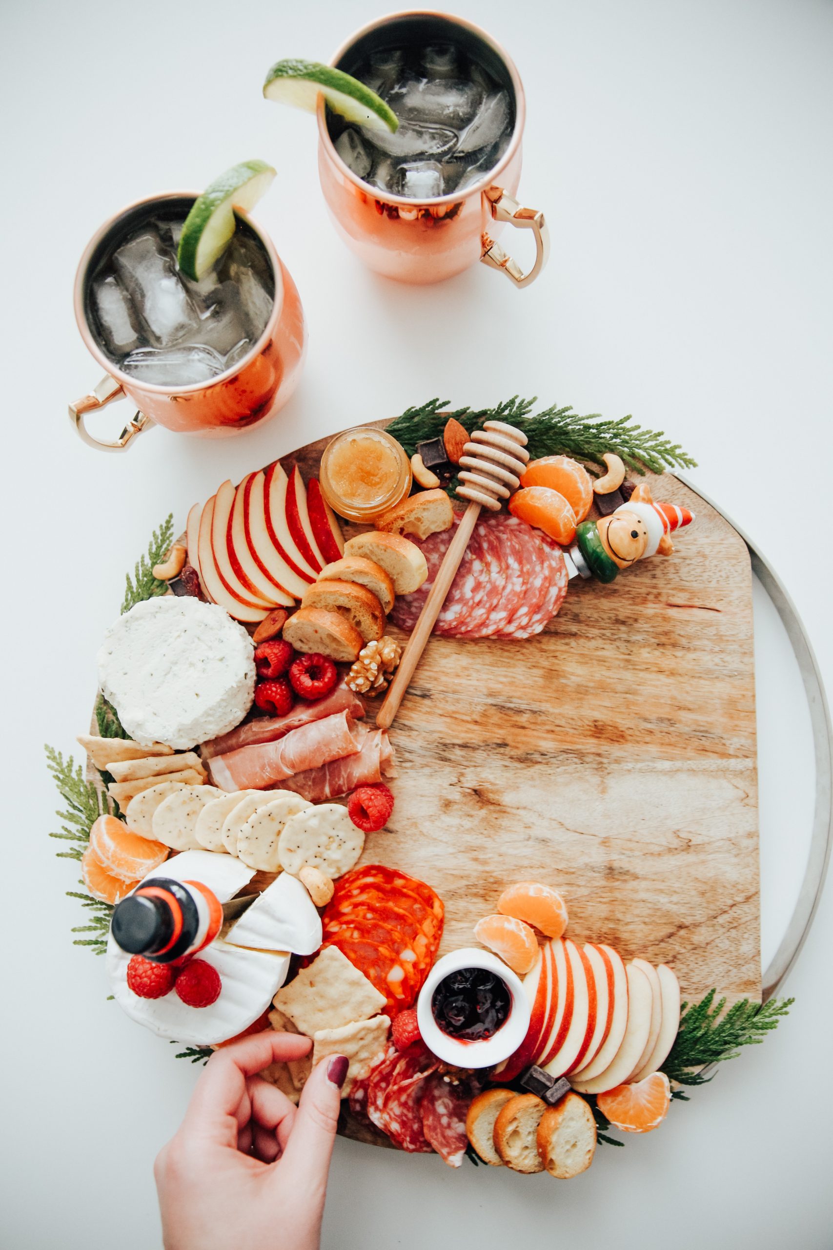 Festive Charcuterie Board & Cocktail