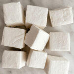 Cutting fluffy all natural homemade maple marshmallows